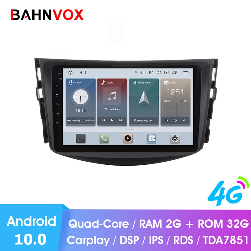 Автомобильный dvd плеер RAM2G магнитола 9 дюймов на android 10 0 с gps для Toyota RAV4 RAV 4 2007