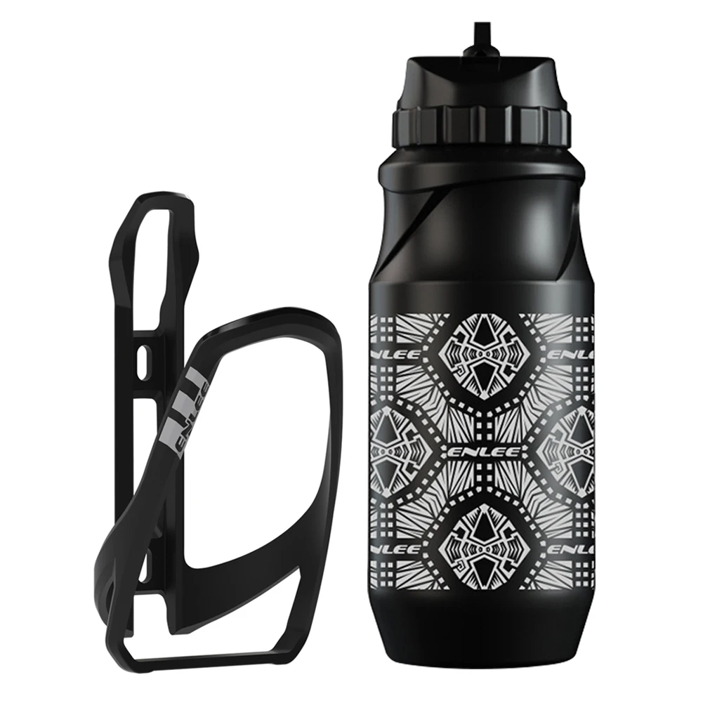 

500ML Cycling Water Bottle +Bottle Holder Cage Leak-proof Squeezable Taste-free BPA-free Plastic Camping Sports Bicycle kettle