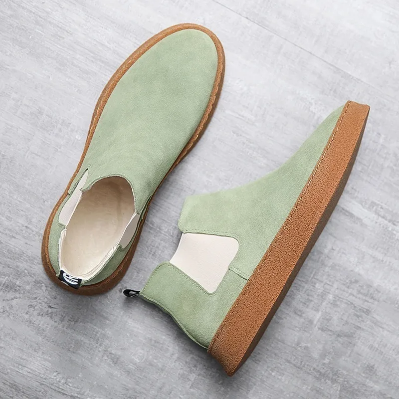 Мужские замшевые ботинки из коровьей кожи с бархатной подкладкой | Обувь