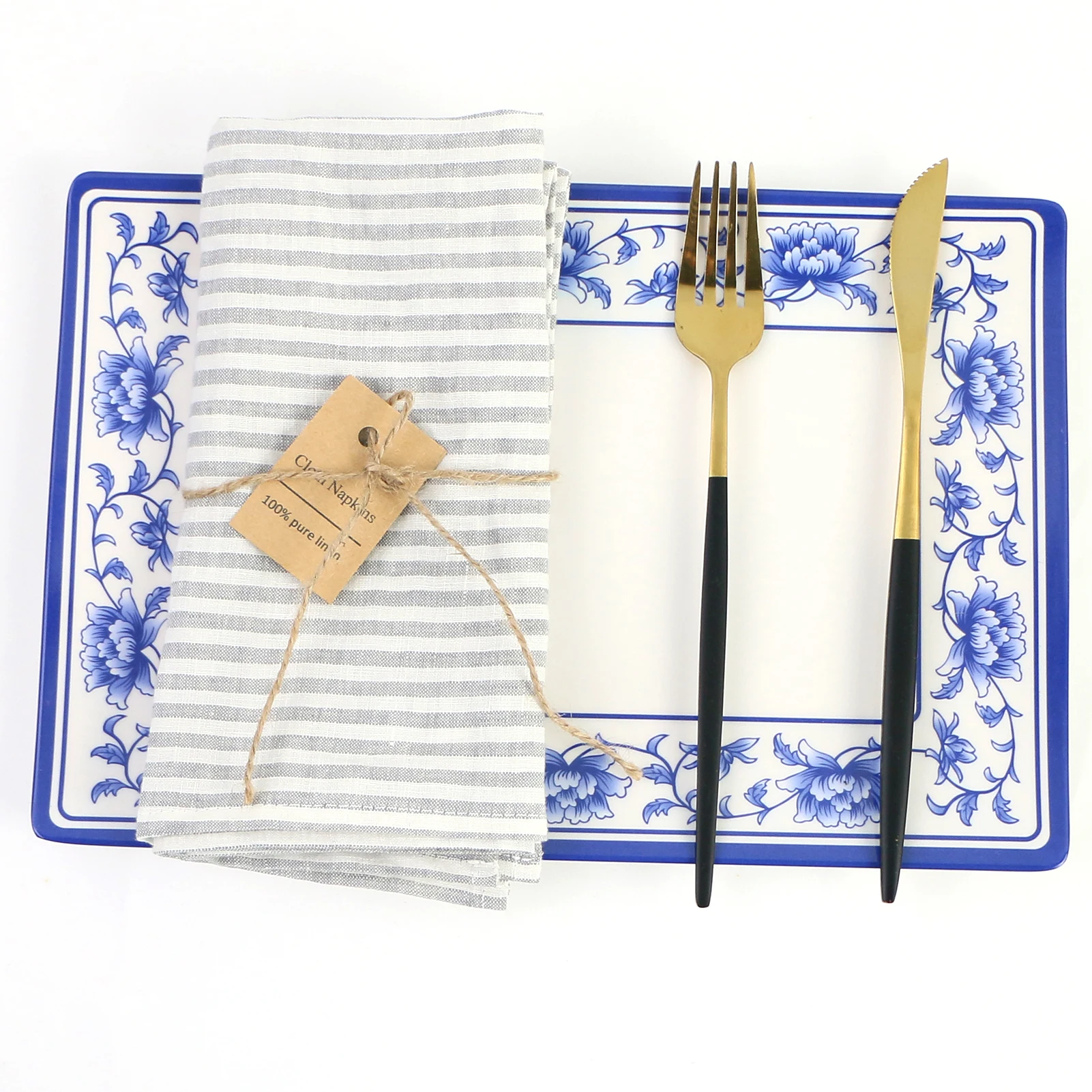 Servilletas de cena de 40x40cm, Juego de 4 unidades de tela suave de lino puro prelavado franc&eacute;s, uso diario para mesa de cocina casera y boda-3