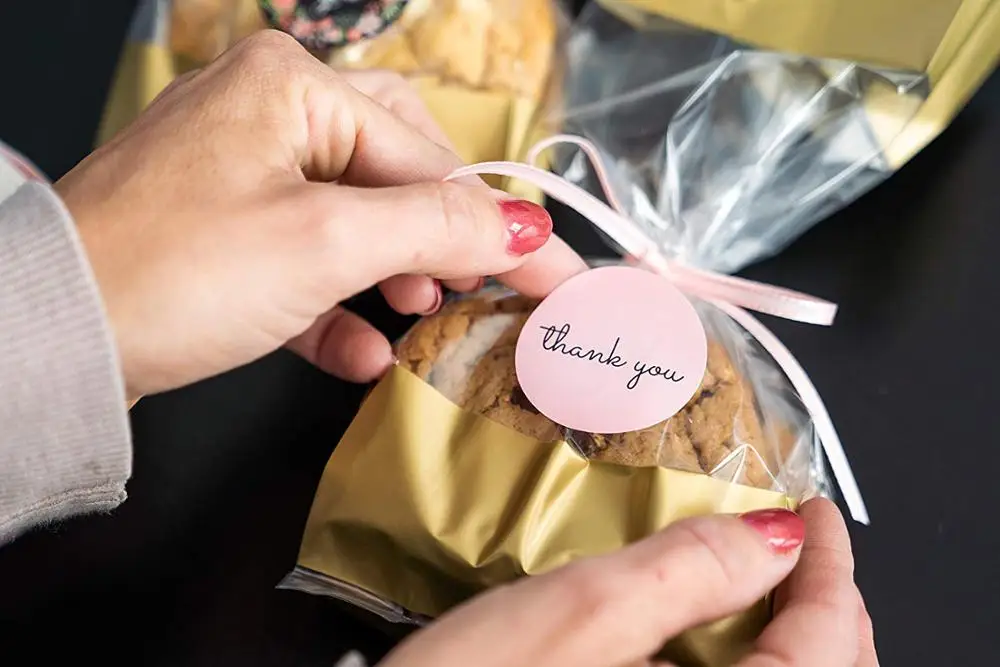 500 шт. спасибо наклейки 1 дюйм Розовые для компании подарок и день рождения