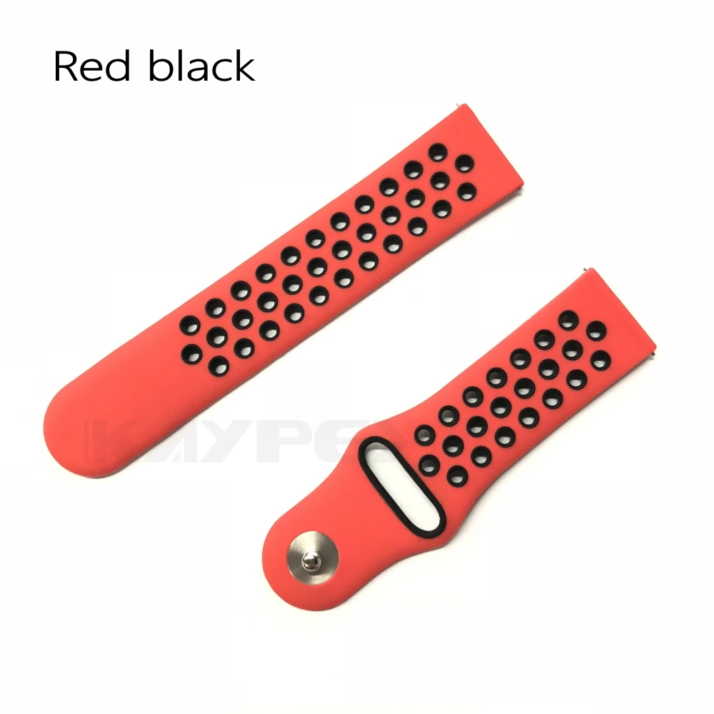 red black Красочные Мягкие силиконовые часы ремешок для Xiaomi Huami Amazfit Pace дышащий браслет Сменные браслеты 22 мм ремешок - Цвет: red black