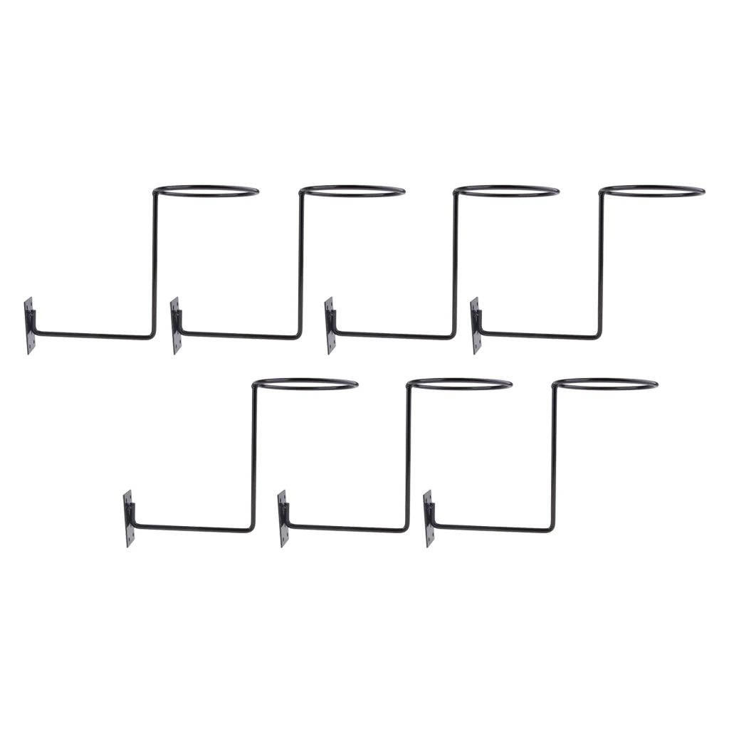 

7 Pieces Motorcycles Accessories Helmet Holder Rack Space Saving Black