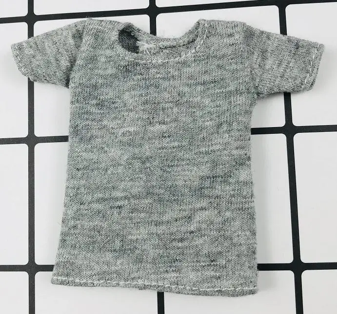 gray 1 шт., Одежда для кукол Blyth, белая/Розовая/красная/серая/черная короткая футболка, милая Базовая рубашка для кукол Blyth, Momoko, obistu, licca, FR 1/6 - Цвет: gray