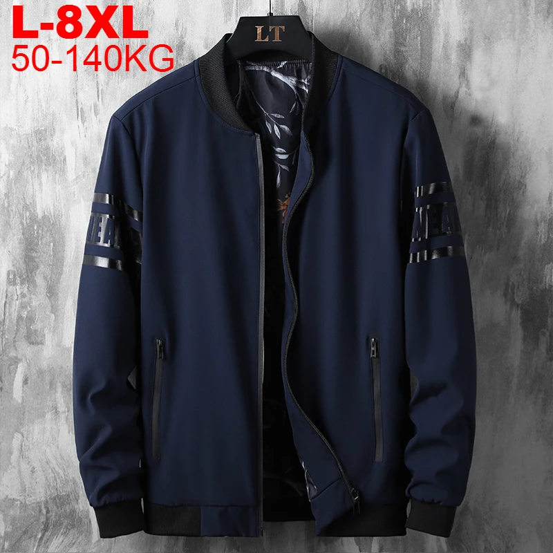 

Large Size Windbreakers Streetwear Jackets Men Outwear Plus 6xl 7xl 8xl Sportswear Coat Male Baseball Bomber Jacket Men Clothing