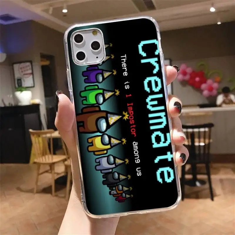 

Among Us fuuny hot game Phone Case Transparent soft For iphone 5 5s 5c se 6 6s 7 8 11 12 plus mini x xs xr pro max