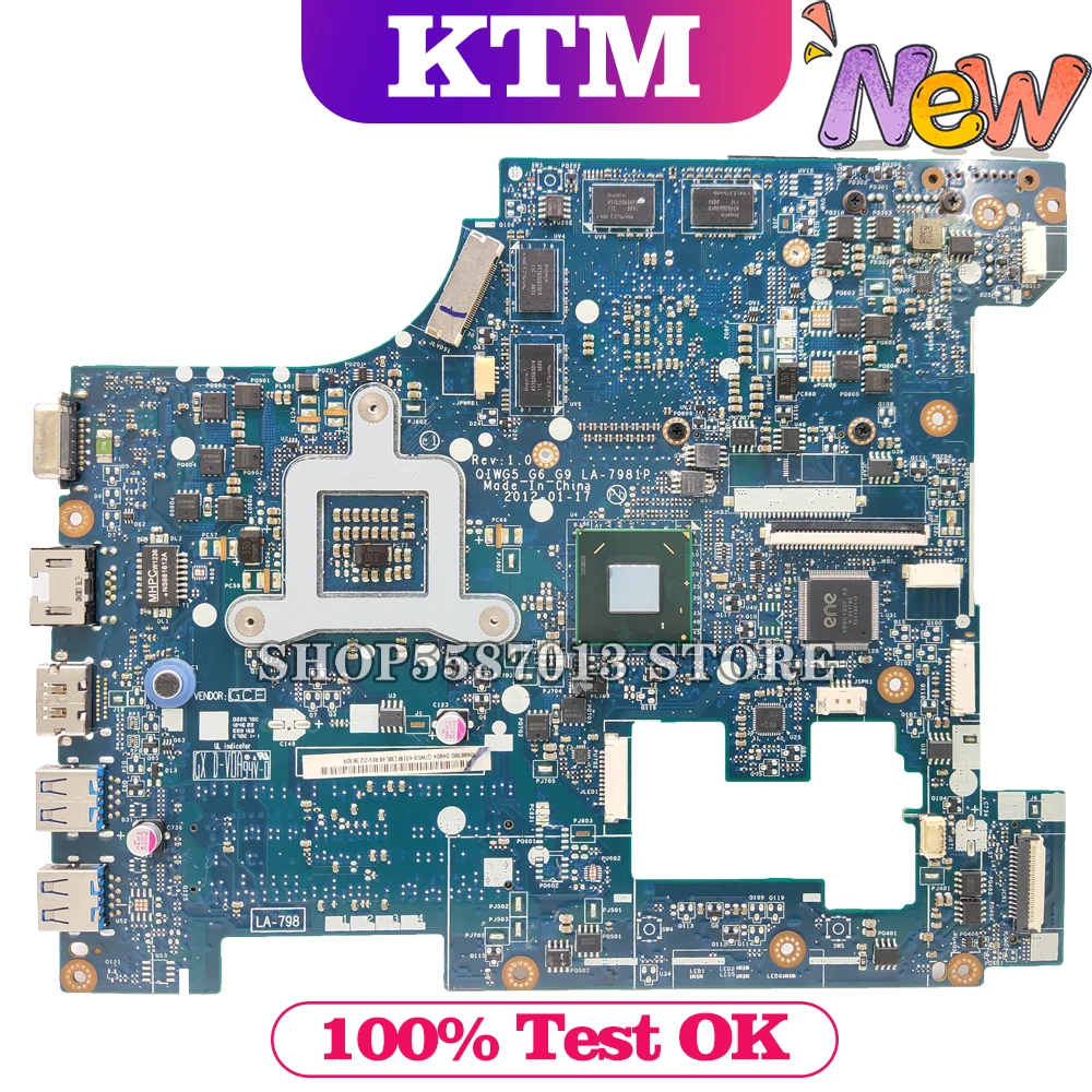 

LA-7981P Laptop motherboard for Lenovo G580 original mainboard GT630M/GT635M