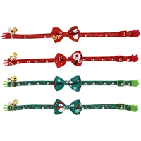 4pcs xmas pet bow collar colored cat neck collars decorative cat collar with bell