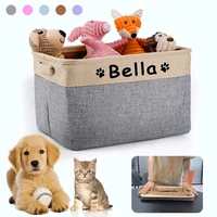 personalized dog toys storage baskets foldable canvas pet toys storage box for dogs cats stuff clothes shoes pet accessories