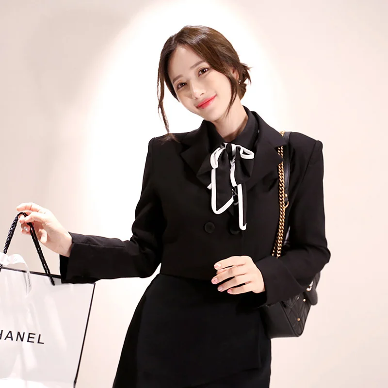 Casual Suit Jacket Fall 2020 New Korean Style Ol Light Mature Woman Shenfan High Waist Lace Two-piece Set Rac | Женская одежда