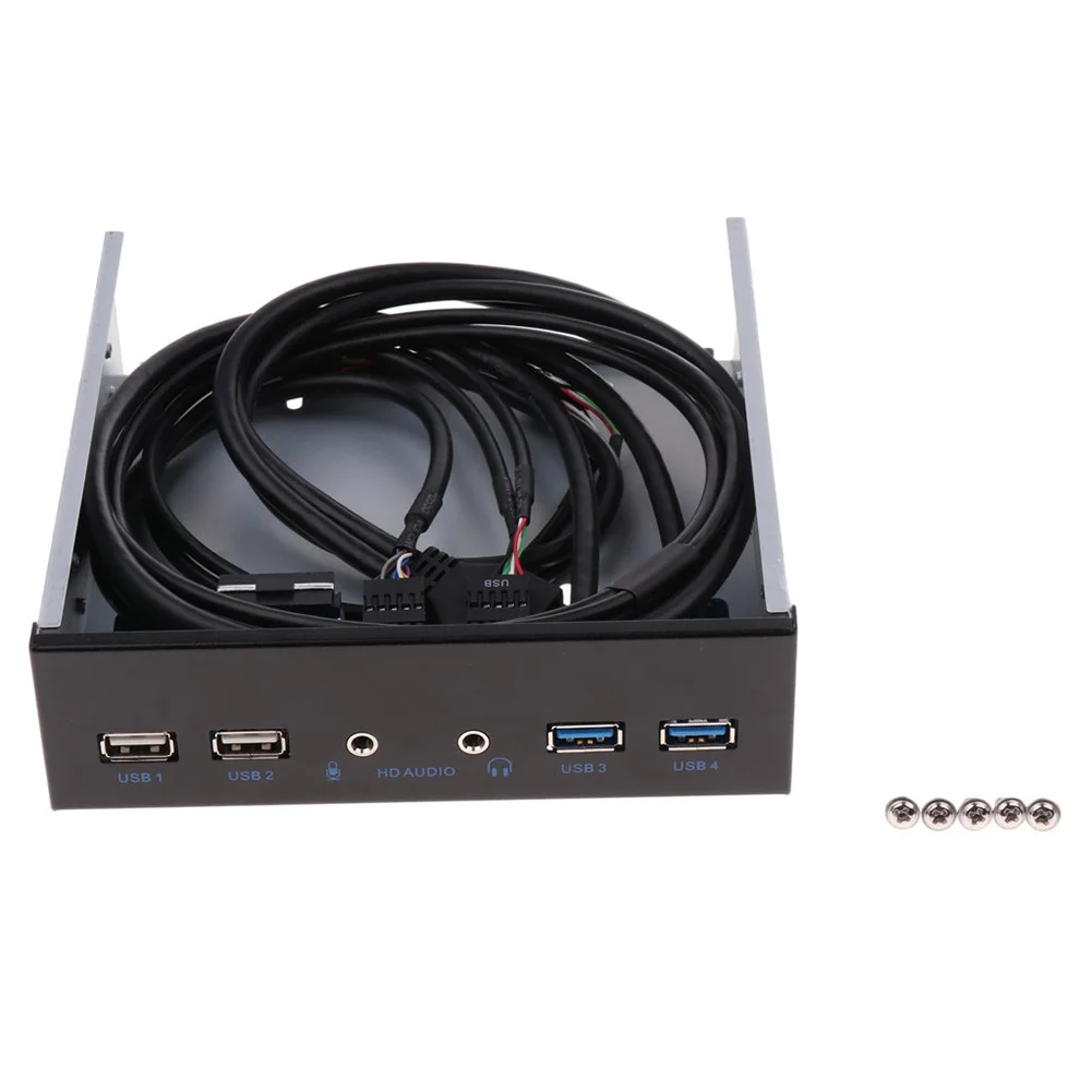 Двойной USB 3,0 4 порта оптический привод Передняя панель адаптер расширения концентратор HD аудио металлический дисковод расширения Передняя панель