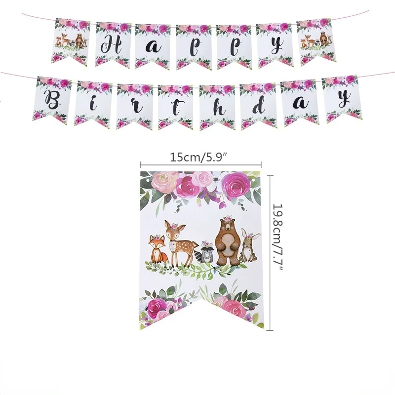 Одноразовая посуда из розового золота с оленем тарелка для вечевечерние в лесу