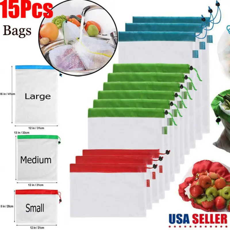 15 шт многоразовые мешки для производства черных веревочных сетчатых мешков