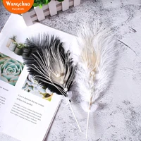 black white beautiful beige pearl feather cake topper romantic wedding birthday party dessert table cake decoration accessories