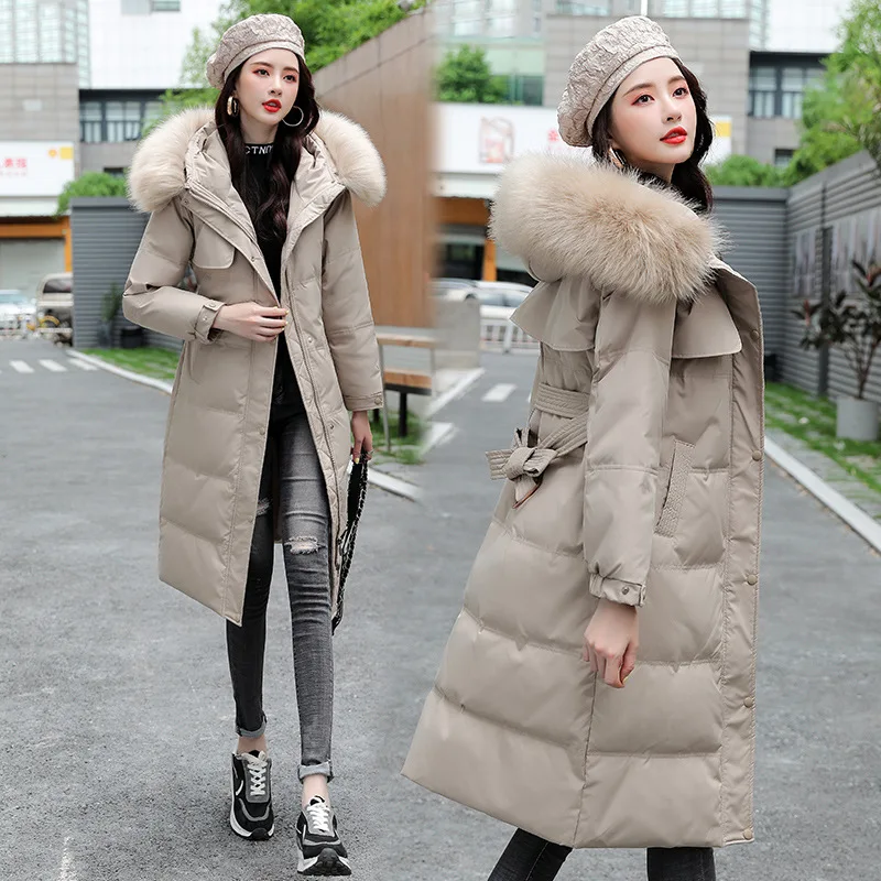 2021 Thick Color Slim Cotton Padded Clothes Wholesale Coat In The Long Section of Large Size Korean Hooded Jacket Winter Fashion