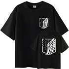 Футболка атака на Титанов AOT Мужская футболка аниме Аккерман Леви одежда аниме топы футболки