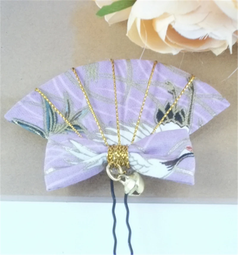 Заколка для волос в форме японского веера ручной работы заколка кимоно Kanzashi Yukata