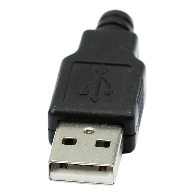 Новинка 10 шт. Тип A входящий штекер USB 4 Pin разъем с черной Пластик защитным кожухом