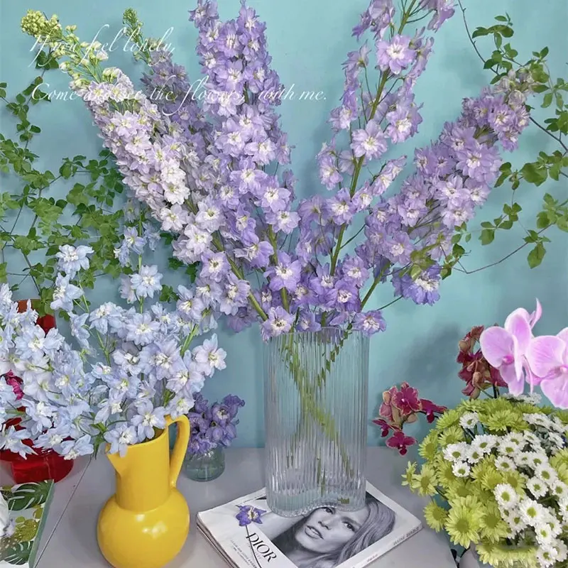 Искусственные шелковые цветы Delphinium 85 см для свадебного украшения вечеринки
