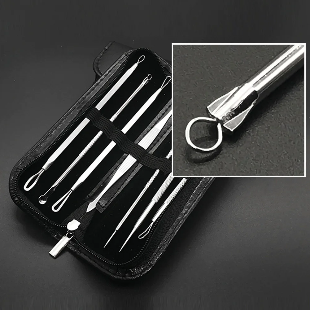 

7pcs/set Blackhead Acne Removal Tool Set Comedone Pimple Blemish Extractor Remover Tool Tweezer Kit MH88