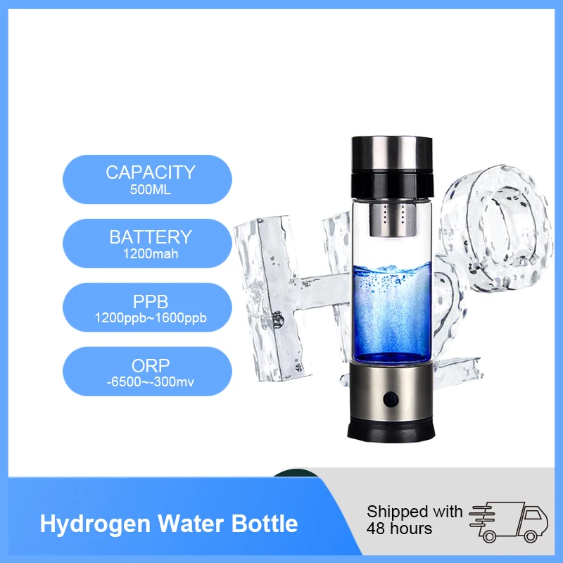 

500ML Hydrogen Rich Generator Water Filter Portable Cup Ionizer H2 PEM Hydrogen alkaline Bottle Electrolysis Drink Hydrogen