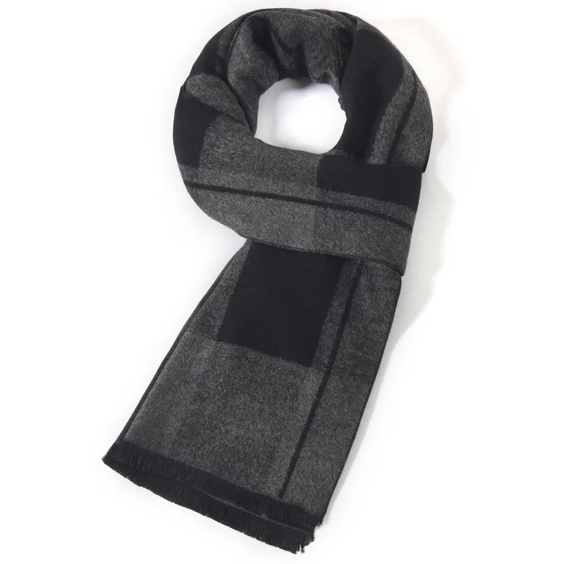 2020 autumn and winter new men's plaid scarf brushed outdoor cold and warm casual fashion European and American long bib