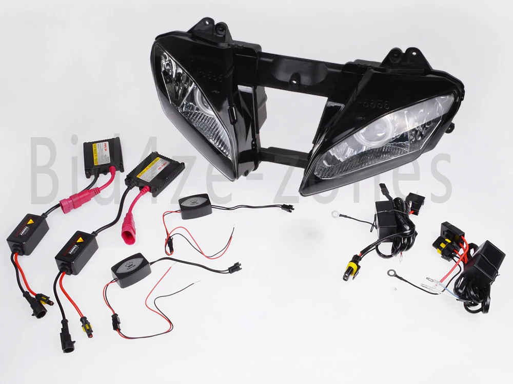 Мотоцикл R6 2006 2007 изготовленный на заказ HID проектор фара в сборе с голубыми