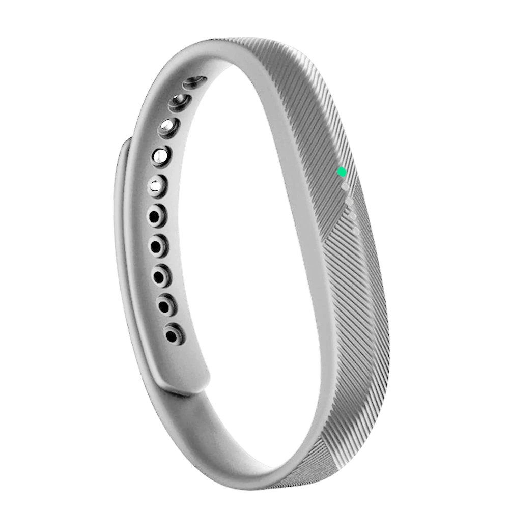 silver Baaletc для Fitbit Flex 2 Band 6 цветов Мягкая силиконовая лента ремешок для Fibit Flex 2 браслет аксессуары маленький большой - Цвет: silver