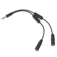 mayitr 1pc 3 5mm stereo male to 2 female y splitter cable pro audio y splitter cables volume control for media earphone jack