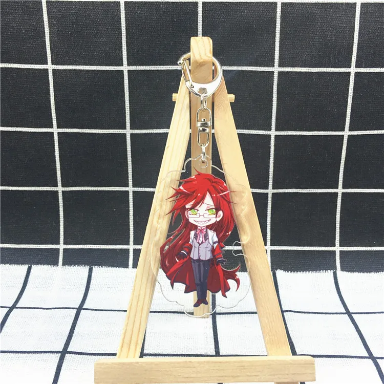 as pictured Аниме Черный Дворецкий Kuroshitsuji Ciel Sebastian милый акриловый рисунок Брелок Украшение Коллекция Модель игрушки Косплей - Цвет: as pictured