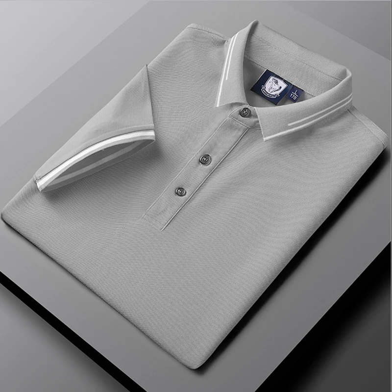 

iSurvivor 2021 Men Summer Short Sleeved Business Dress Polo Shorts Hombre Male Casual Fashion Slim Fit Plus Size Cotton T Shirts