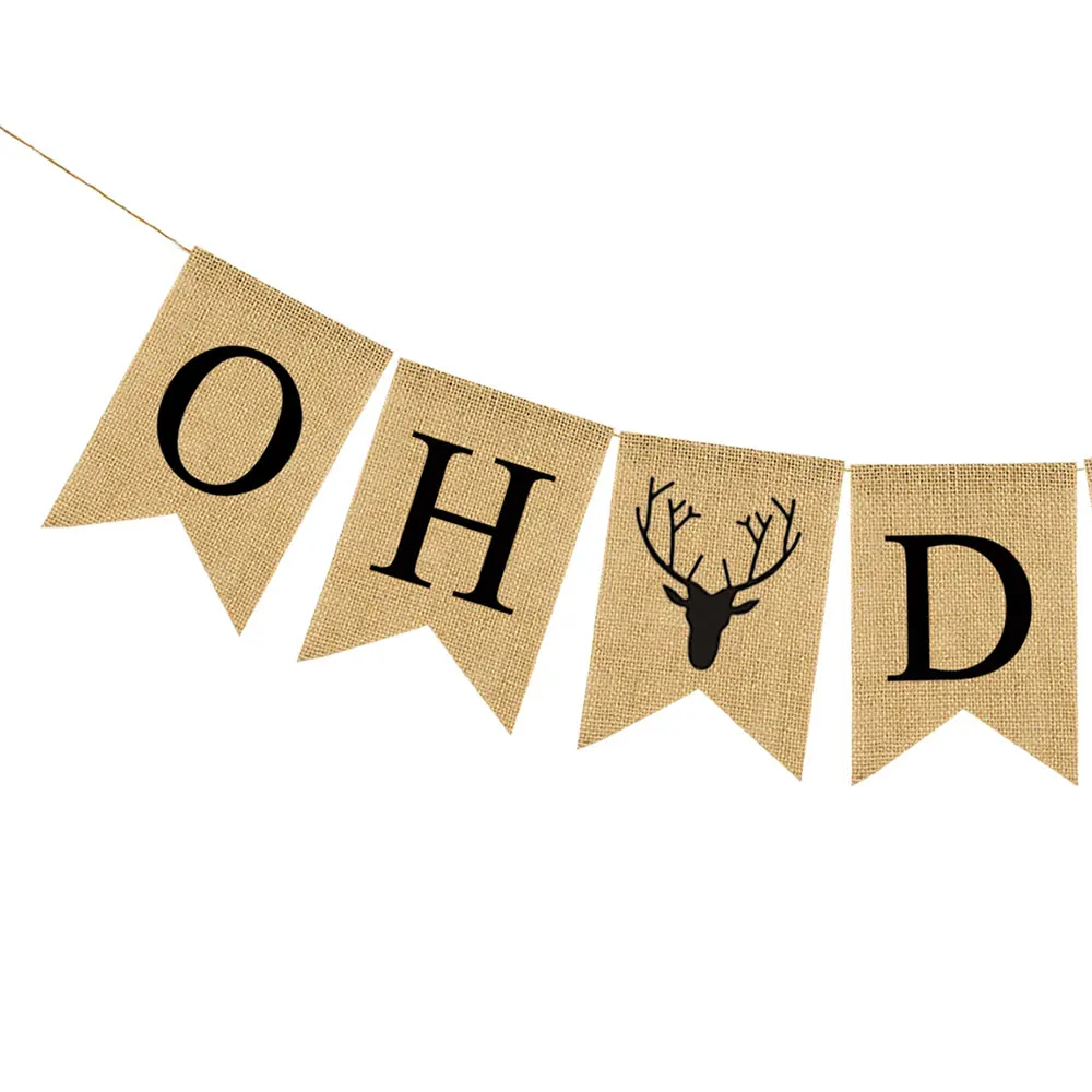 Джутовые мешковины oh Deer гирлянды флажки детские пеленки вечерние зимние день