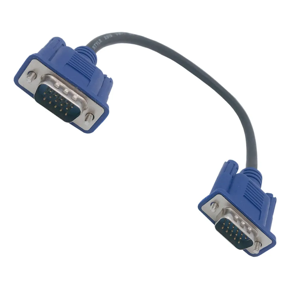 HD15Pin VGA D Sub короткий видеокабель штекер M/M гнездо и RGB кабель для монитора 25 см 0