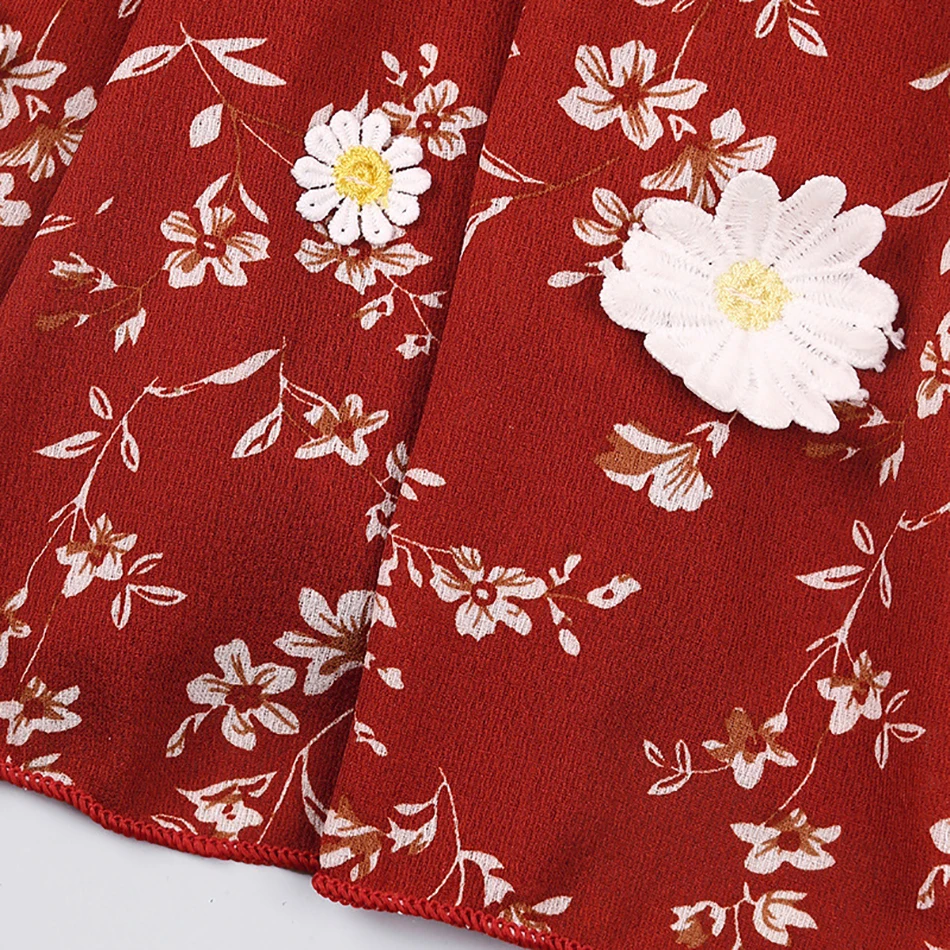 Summer Princess Dresses for Baby Girls Sleeveless Lovely Floral Printing Lattice Children's Dress 2021 Spring Casual Clothes | Детская