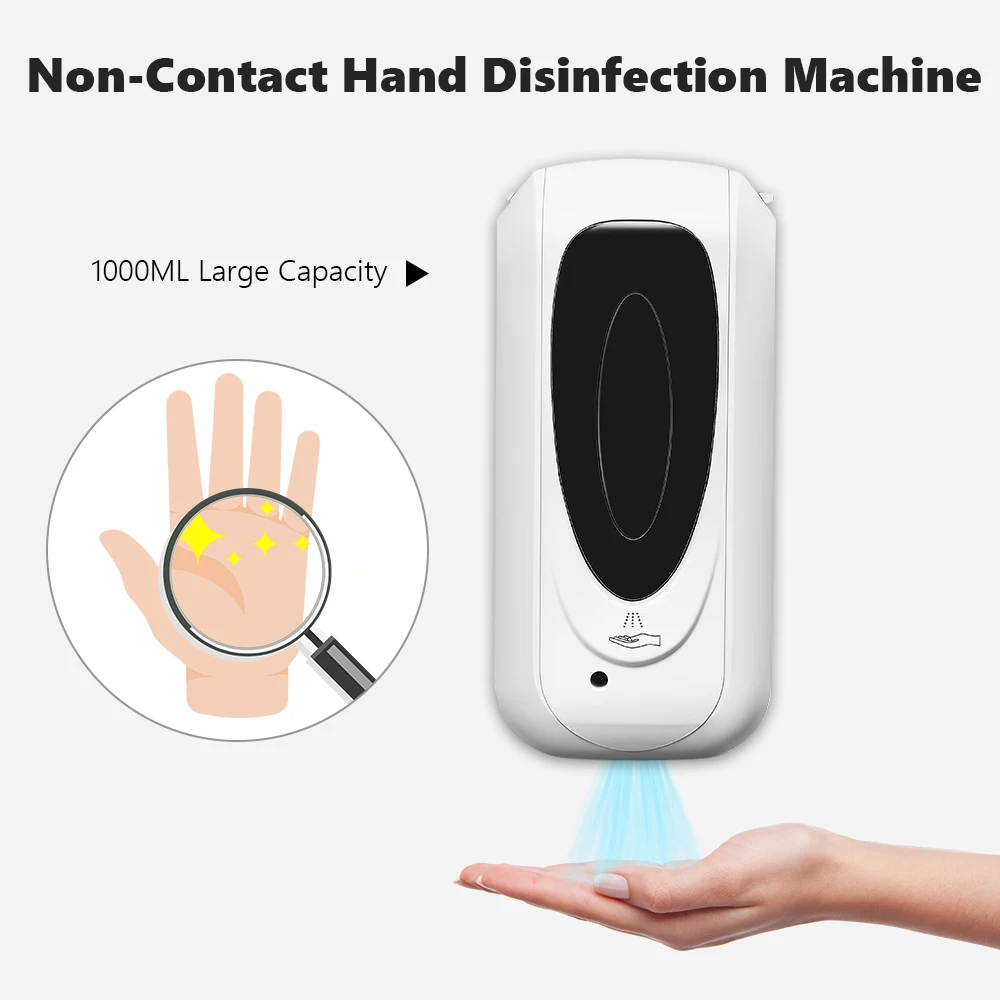 

Automatic Hand Sanitizer Dispenser Touchless Hand Soap Machine Hospital School Wall-mounted Alcohol Mist Spray Dispenser 1L