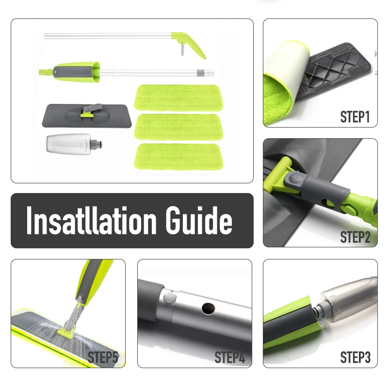 

Magic Spray Mop Wooden Floor with Reusable Microfiber Pads 360 Degree Handle Home Windows Kitchen Mop Sweeper Broom Clean Tools