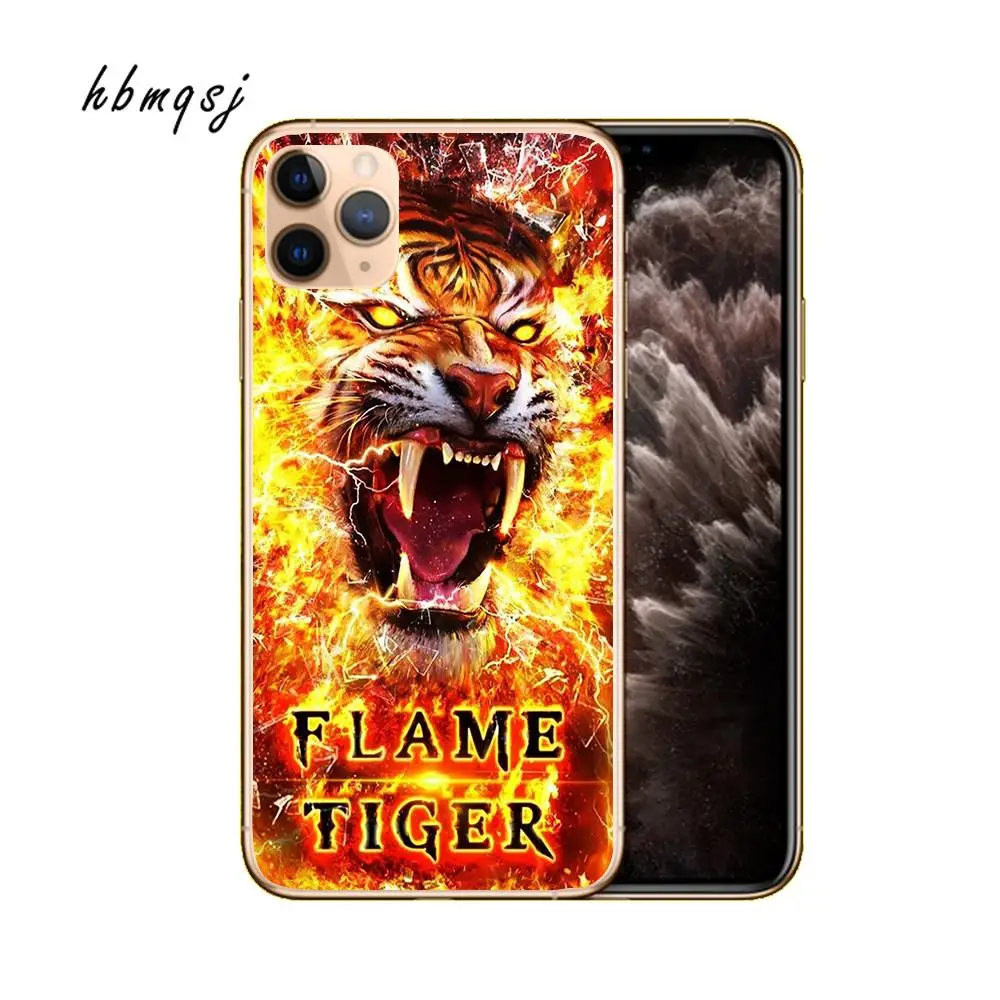 Чехол с рисунком для iphone 11 pro max силиконовый чехол тигром Модный Оригинальный