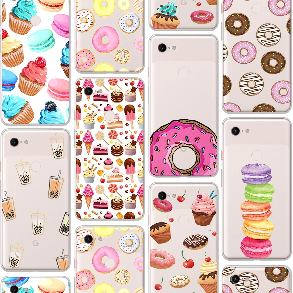 

ciciber Luxury Dessert Donut Case for Google Pixel 5 4 3 2 XL Soft Silicone Cover for Google Pixel 4a 3a XL Funda Coque Shell