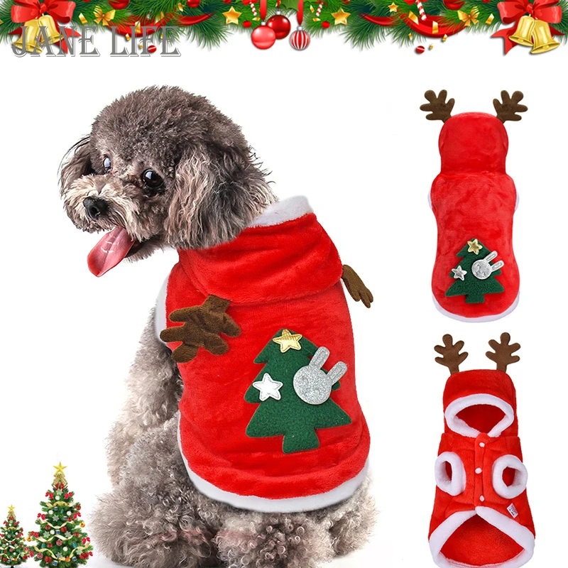 

Cute Christmas Dog Clothes Small Dogs Santa Costume for Pug Chihuahua Yorkshire Pet Cat Clothing Jacket Coat Pets Costume Goods