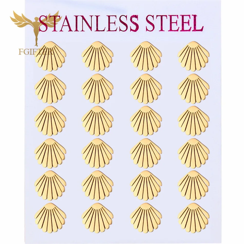 

2021 Women's Hot Sale Jewelry Color Shell Stud Earring Set Stainless Steel Accessories Seaside Beach Jewelry Girls Gift