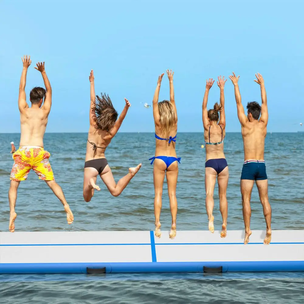 

Blue 4m/13ft Inflatable Air Track Tumbling Gymnastic Mat Floor Home Training W/ Pump