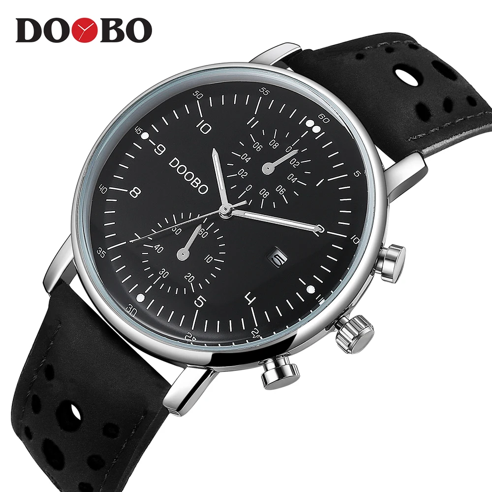 D021 black black Новинка 8225, мужские военные спортивные кварцевые часы, мужские брендовые роскошные часы с кожаным ремешком, водонепроницаемые мужские наручные часы, Relogio Masculino - Цвет: D021 black black