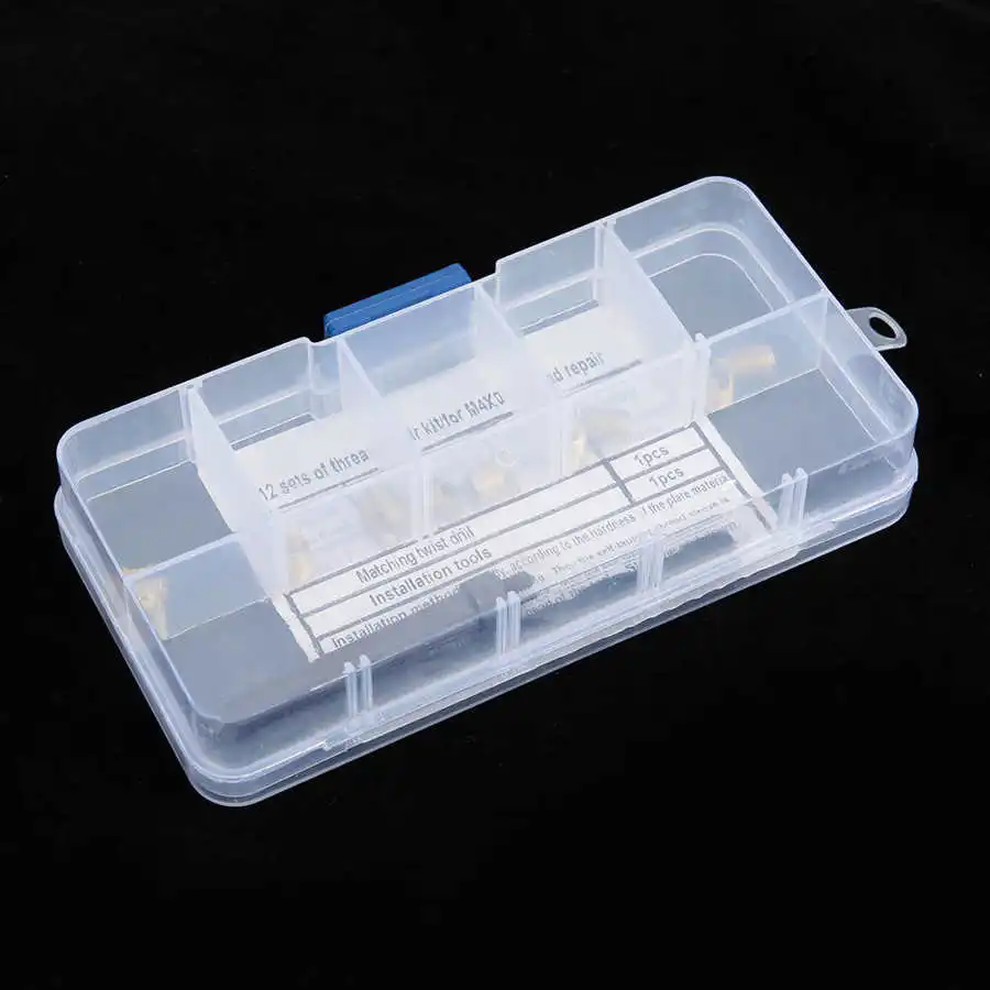 12 шт. Набор для ремонта резьбы Самонарезающий инструмент вставки M4x0 7