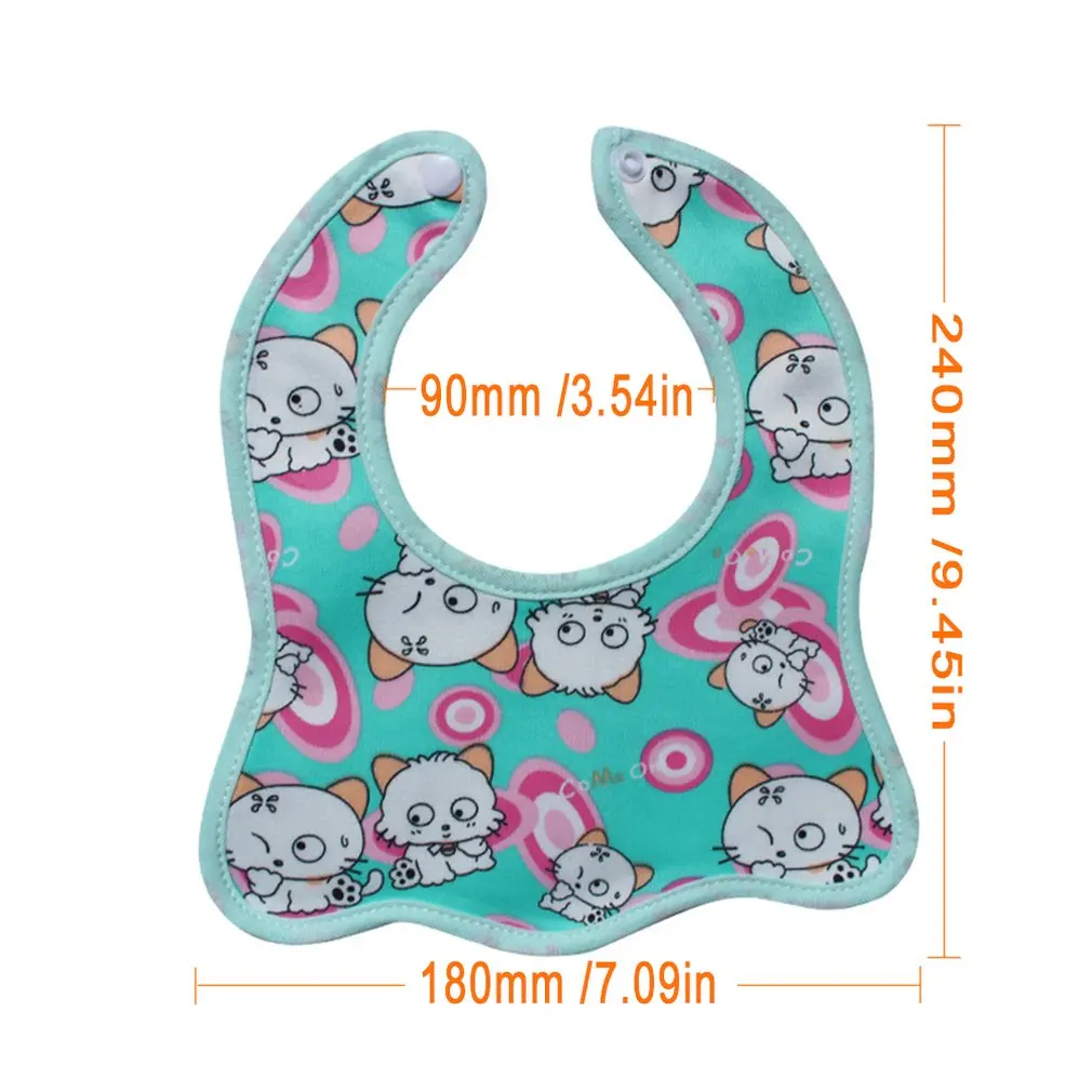 

Infant Bib Cartoon Printing Cotton Snap-on Waterproof Anti-dirty Baby Bib Children Print Saliva Towel