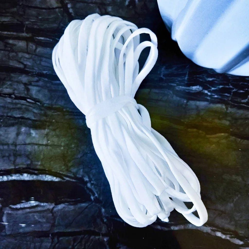 5mm Width Braided Elastic Band White Cord Heavy Stretch High Elasticity Knit for Sewing Crafts DIY |Мужские галстуки и носовые