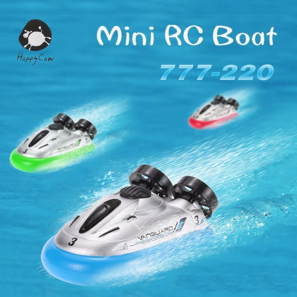 HappyCow 777-220 Mini RC Boats Radio Remote Control Hovercraft Hover barco de pesca Water Best Gifts for Children Kids Birthday