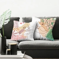 nordic hand painted human body series pillowcase sofa car decor pillow case 4545cm cushion cover simple abstract pillowslip