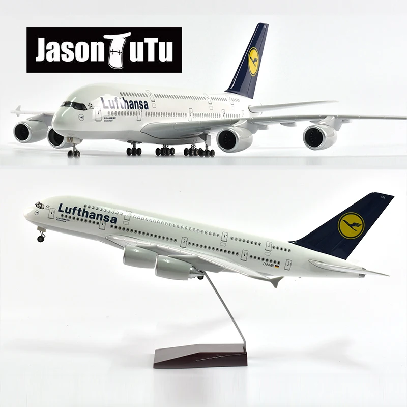 JASON TUTU 47 см модель аэроплана самолет Lufthansa аэробус A380 масштаб 1/160 Литые полимерные