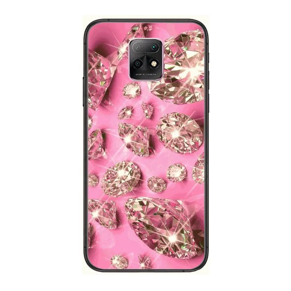 

Beautiful Shining Diamond Phone Case For XiaoMi Redmi 10X 9 8 7 6 5 A Pro S2 K20 T 5G Y1 Anime Black Cover Silicone Back Pretty