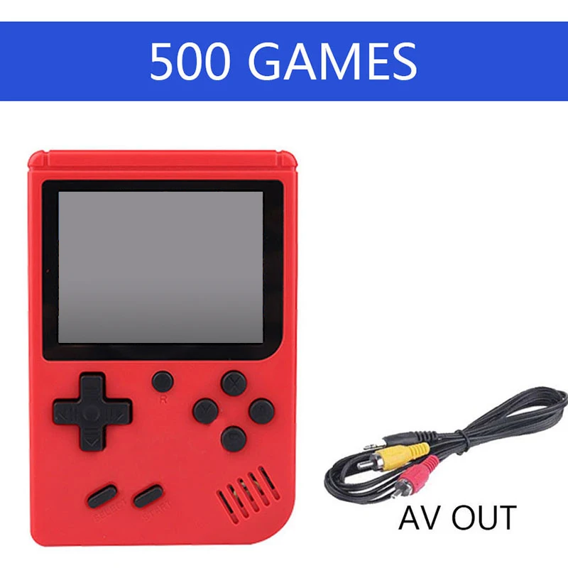 RED Новинка 500 игры ретро портативная мини игровая консоль 8 бит карманный портативный игровой плеер встроенные классические игры лучший подарок для ребенка - Цвет: RED
